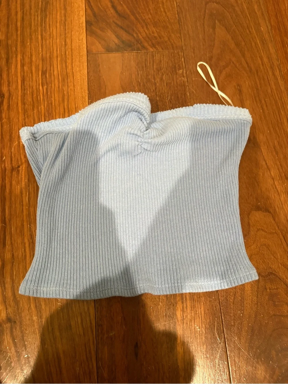 Ribbed Light Blue Tube Top